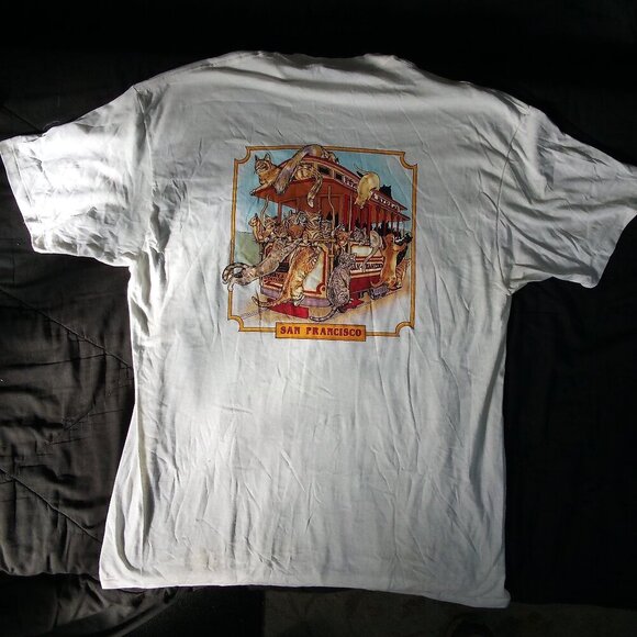 Deadstock Vintage San Francisco Cats Kittens Cable Car T-Shirt - Picture 6 of 7